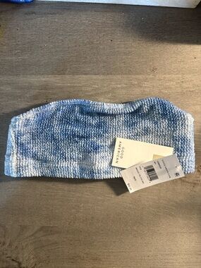 Good American Blue Tie Dye Headband Textured Stretch NWT